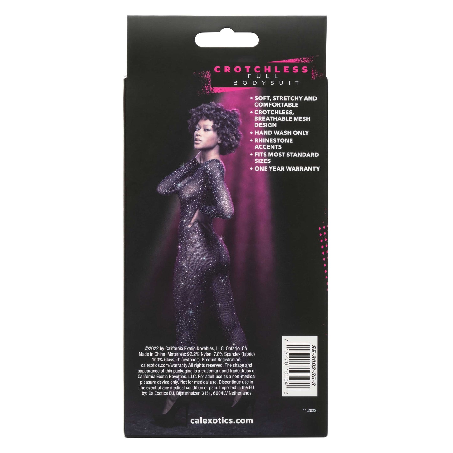 Radiance Crotchless Full Body Suit - One Size -  Black SE3002353