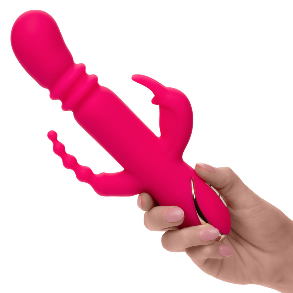 Jack Rabbit Signature Heated Silicone Triple  Fantasy Rabbit - Pink SE0609903