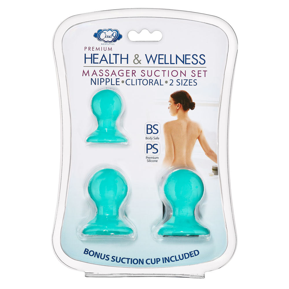 Cloud 9 Health and Wellness Nipple and Clitoral Massager Suction Set - Teal WTC916