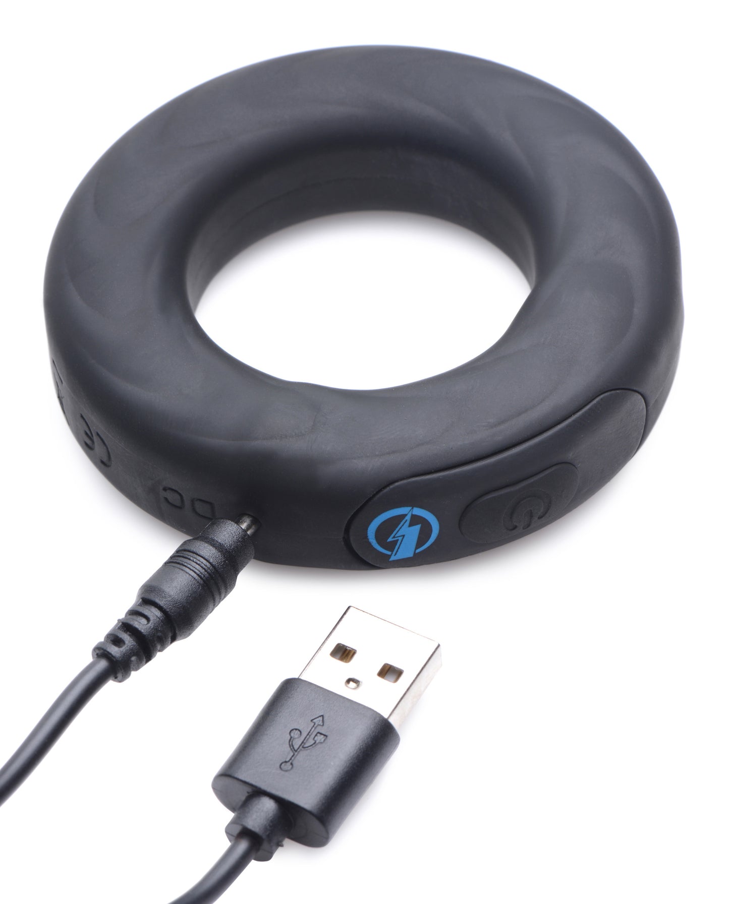 E-Stim Pro Silicone Cock Ring With Remote - Black ZE-AG664