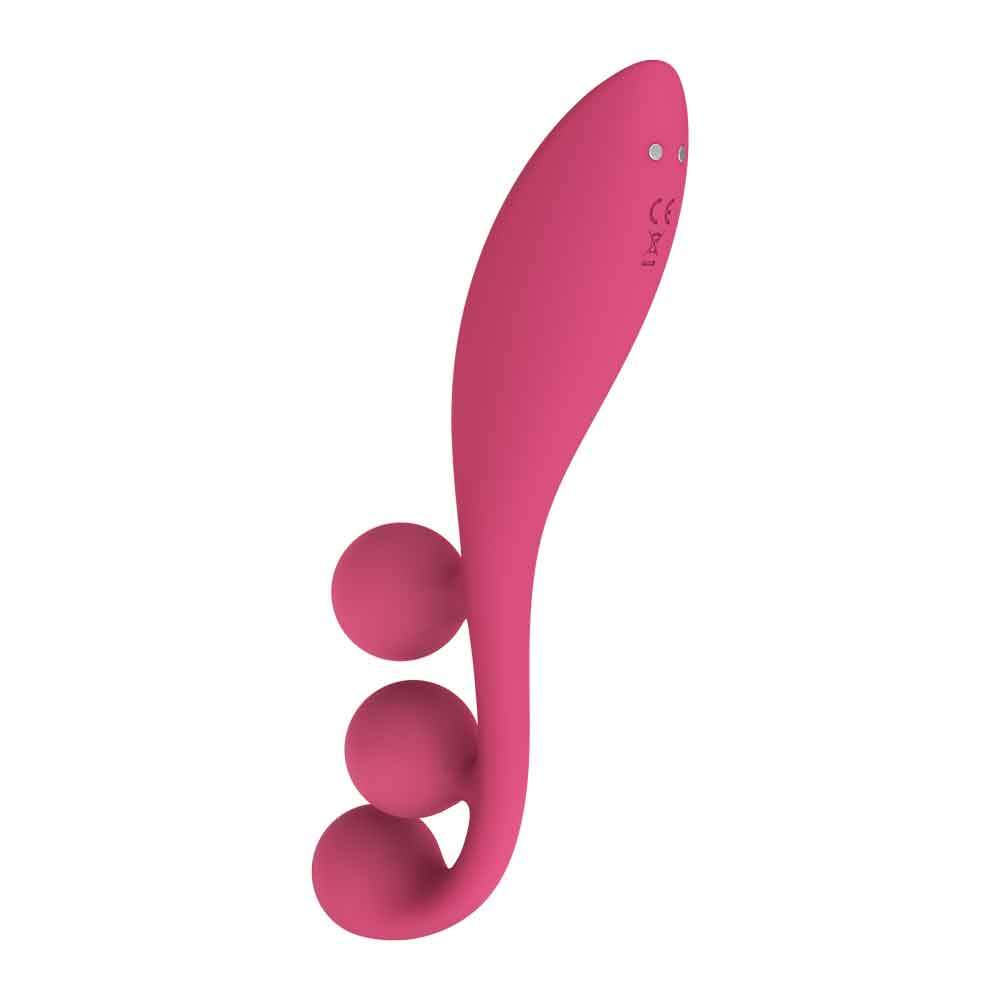 Tri Ball 1 Lay on Vibrator - Red SAT-4018263