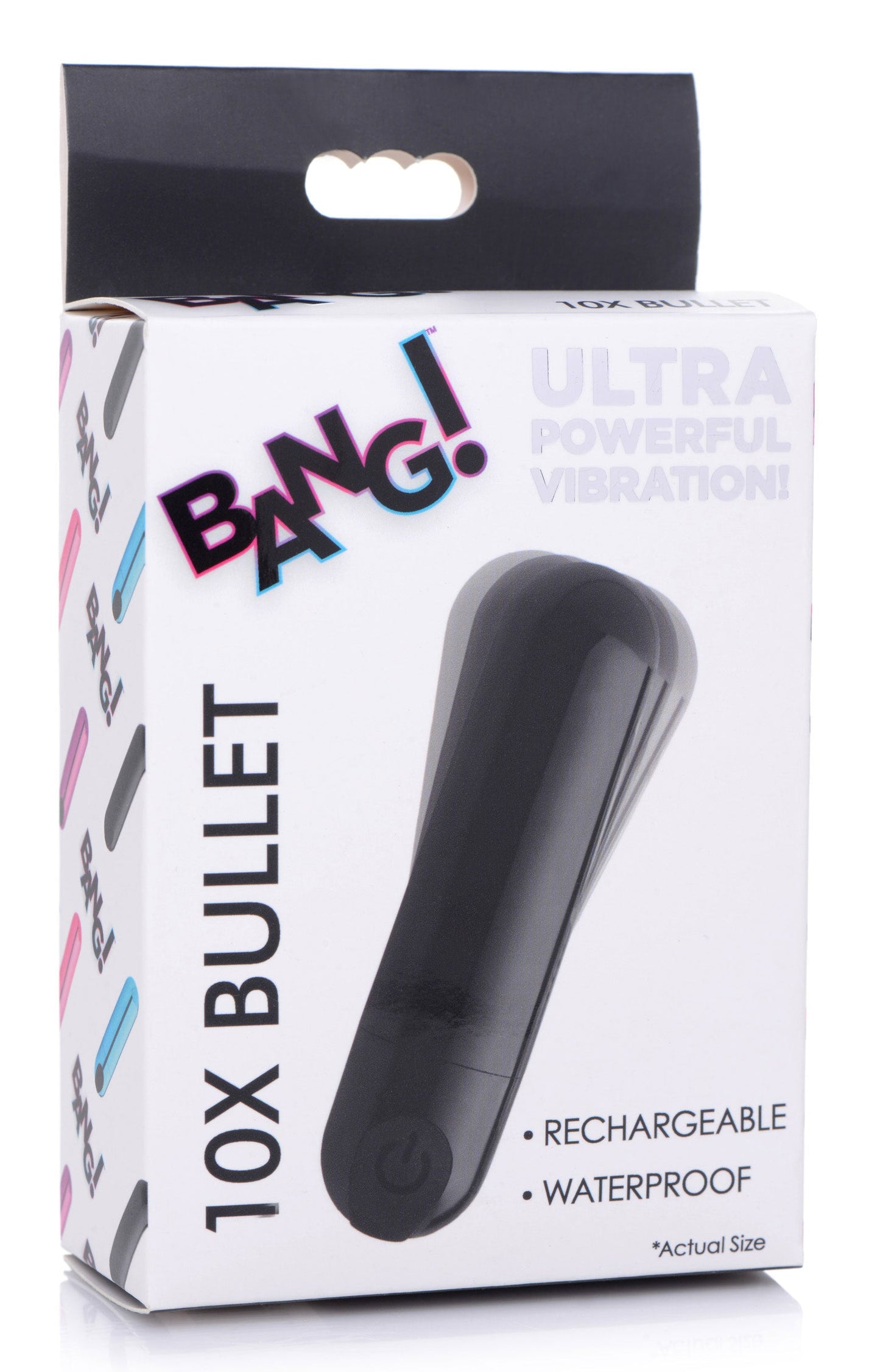 10x Rechargeable Vibrating Metallic Bullet - Black BNG-AG656-BLK