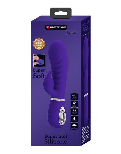 Prescott Super Soft Rabbit Silicone Vibrator -  Purple BI-014635-3