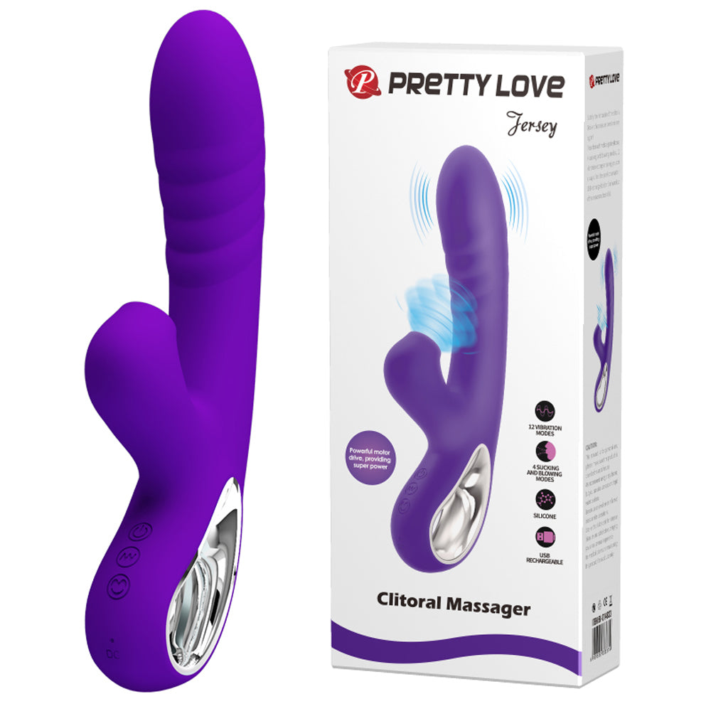 Pretty Love Jersey Sucking and Vibrating Rabbit -  Purple BI-014833