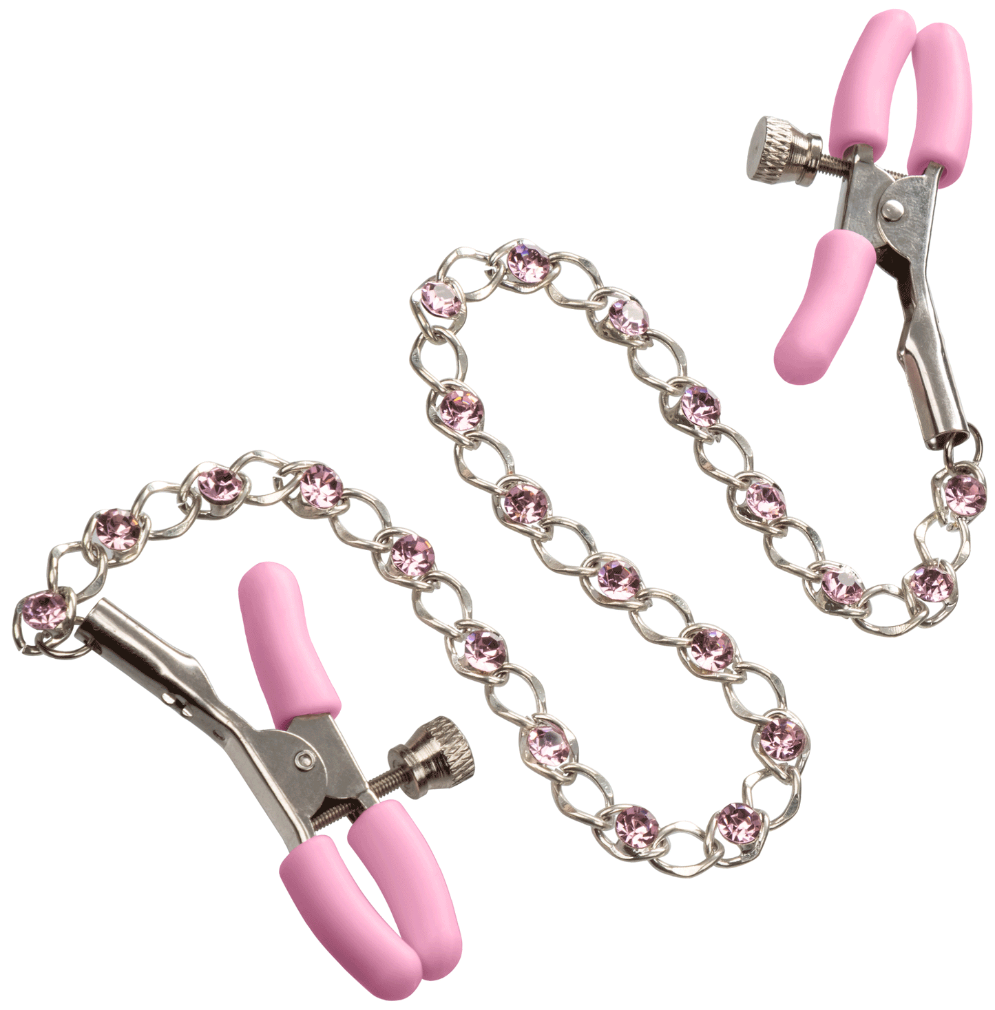 Nipple Play Crystal Chain Nipple Clamps - Pink SE2617102