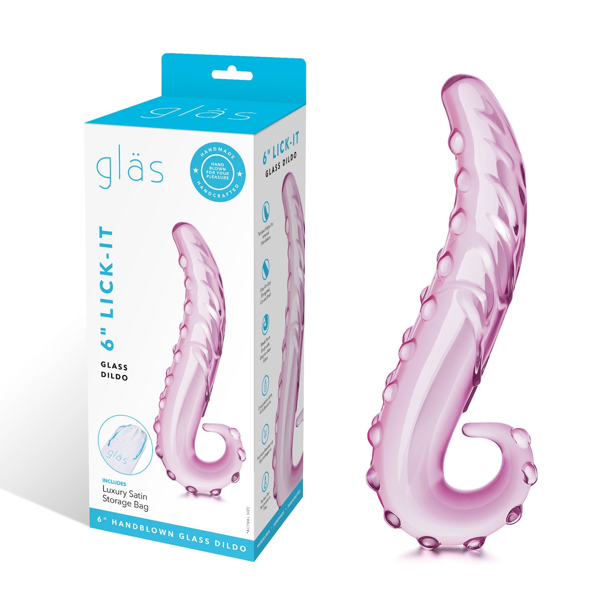 6 Inch Lick-It Glass Dildo GLAS-158