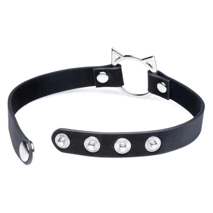 Kinky Kitty Ring Slim Choker - Black MS-AG726-BLK