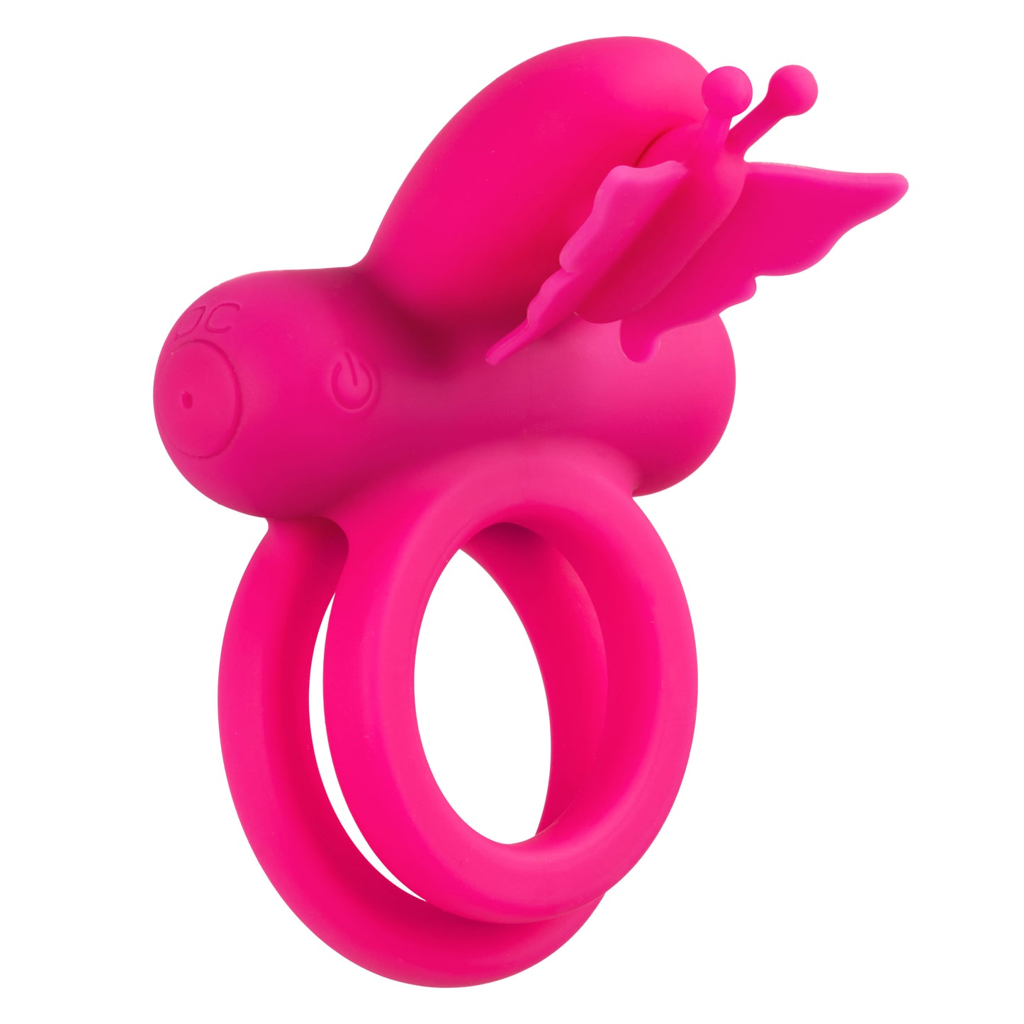 Silicone Rechargeable Dual Butterfly Ring - Pink SE1843353