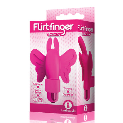 The 9's Flirt Finger Butterfly Finger Vibrator - Pink ICB2670-2