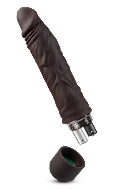 Dr. Skin Silicone - Dr. David - 8 Inch Vibrating  Dildo - Brown BL-12356