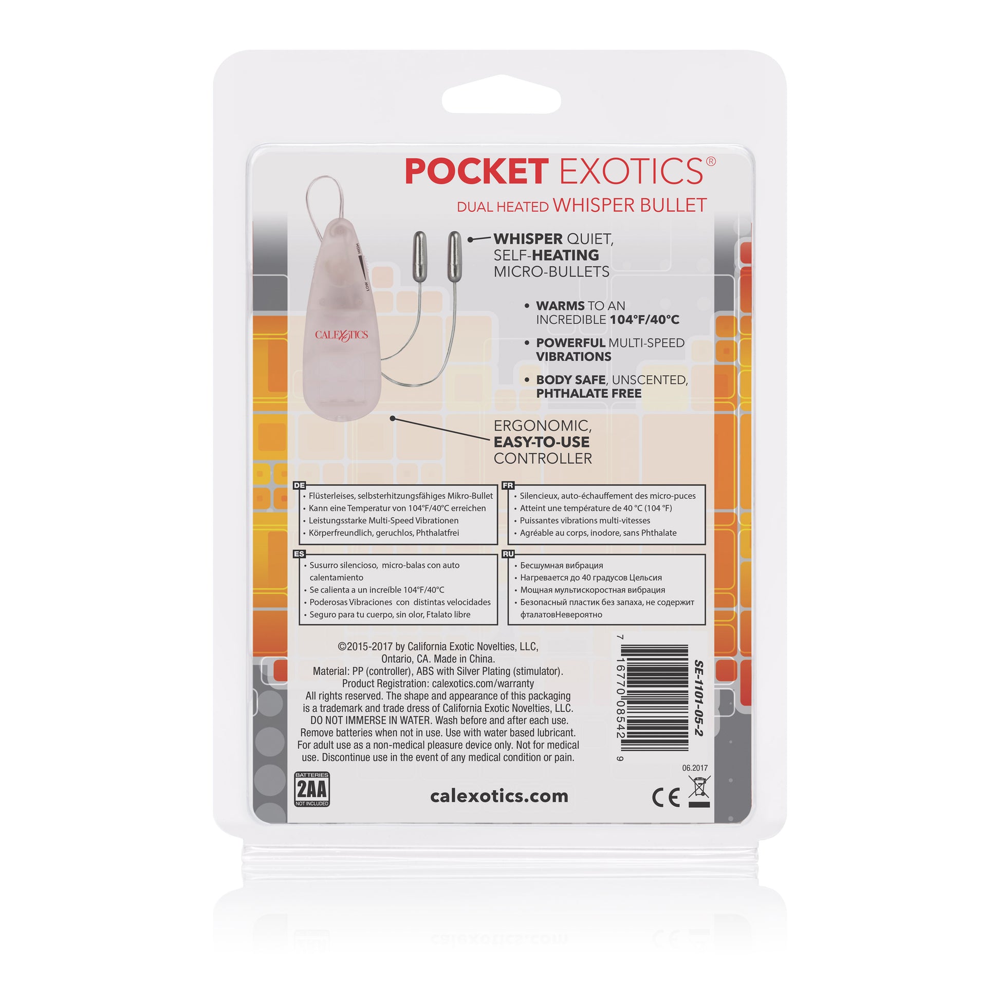 Pocket Exotics Dual Heated Whisper Bullets - Clear SE1101052