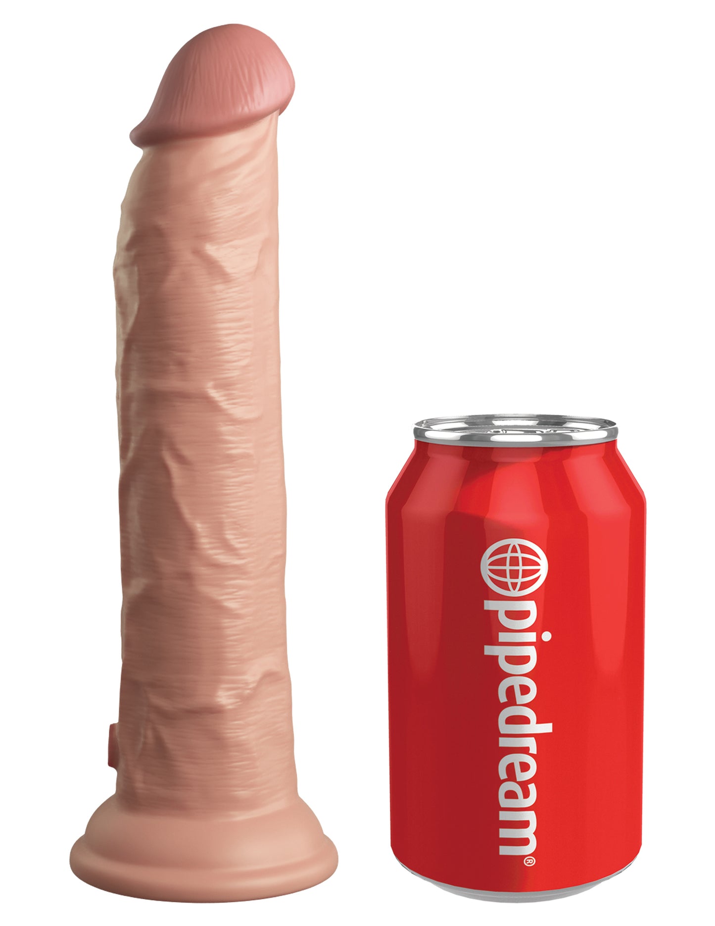 King Cock Elite 9 Inch Vibrating Silicone Dual  Density Cock With Remote - Light PD5779-21