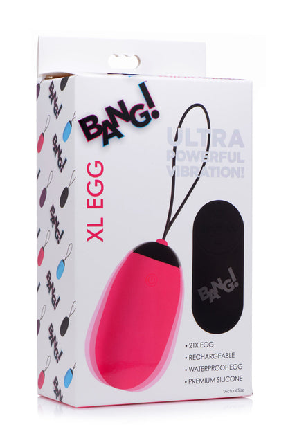 Bang XL Silicone Vibrating Egg - Pink BNG-AG331-PNK