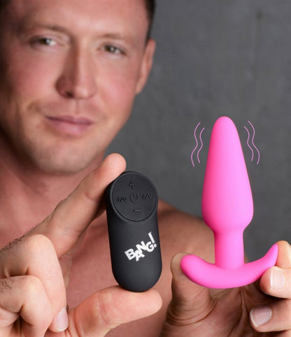 21x Silicone Butt Plug With Remote - Pink BNG-AG563-PNK