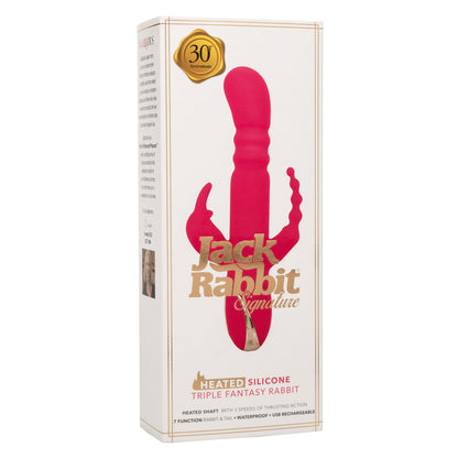 Jack Rabbit Signature Heated Silicone Triple  Fantasy Rabbit - Pink SE0609903