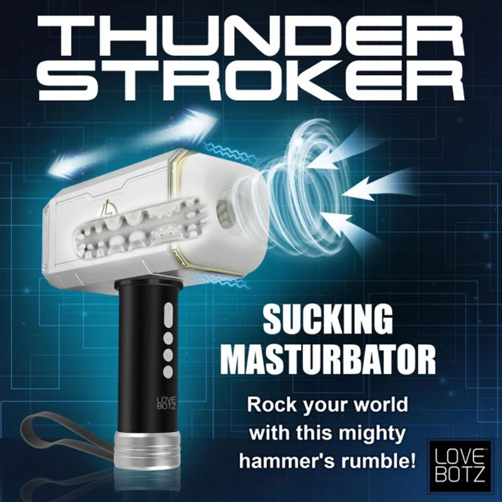 Thunder Stroker Sucking Masturbator - Silver LB-AH366