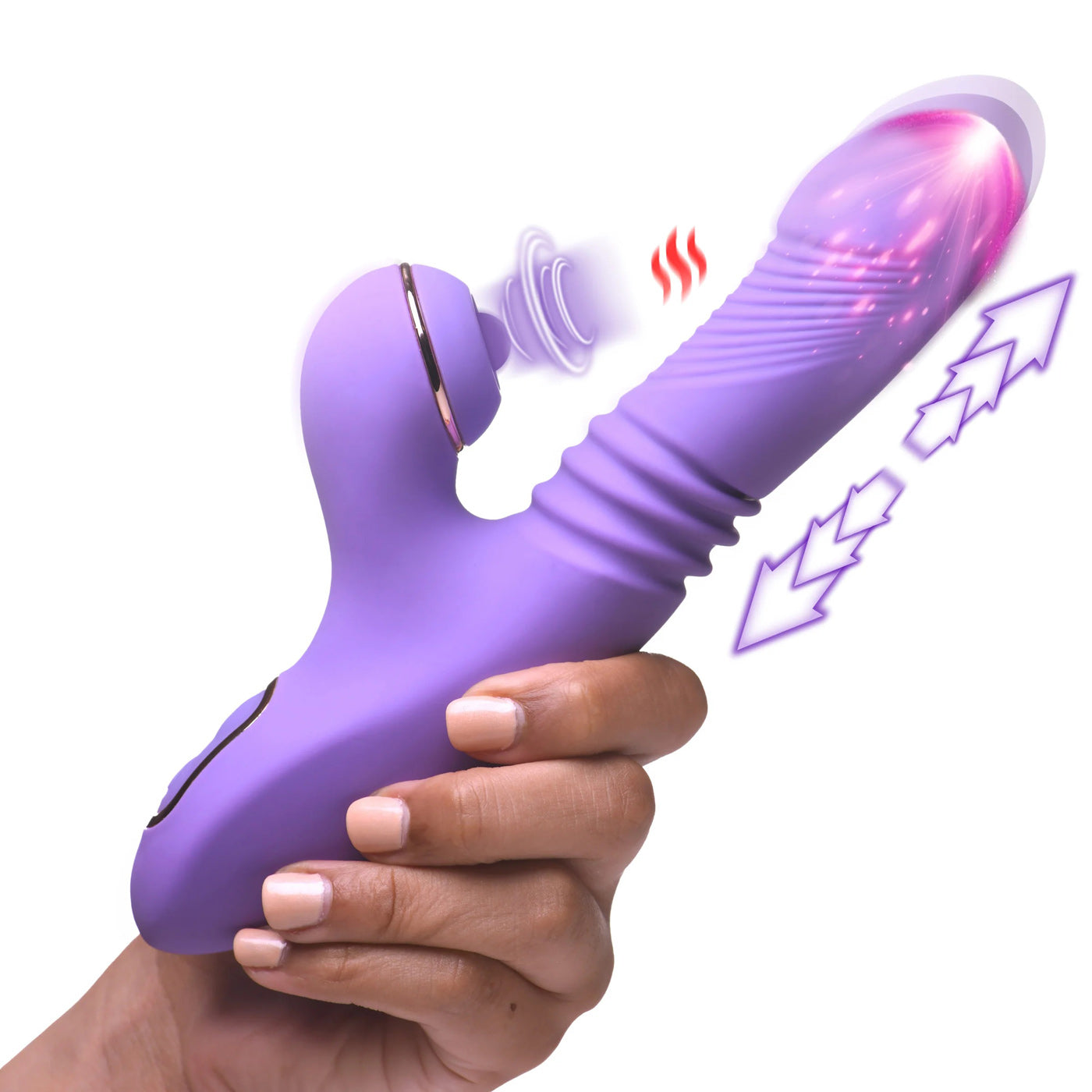 Pro-Thrust Max 14x Thrusting and Pulsing Silicone  Rabbit - Purple INM-AH361PUR