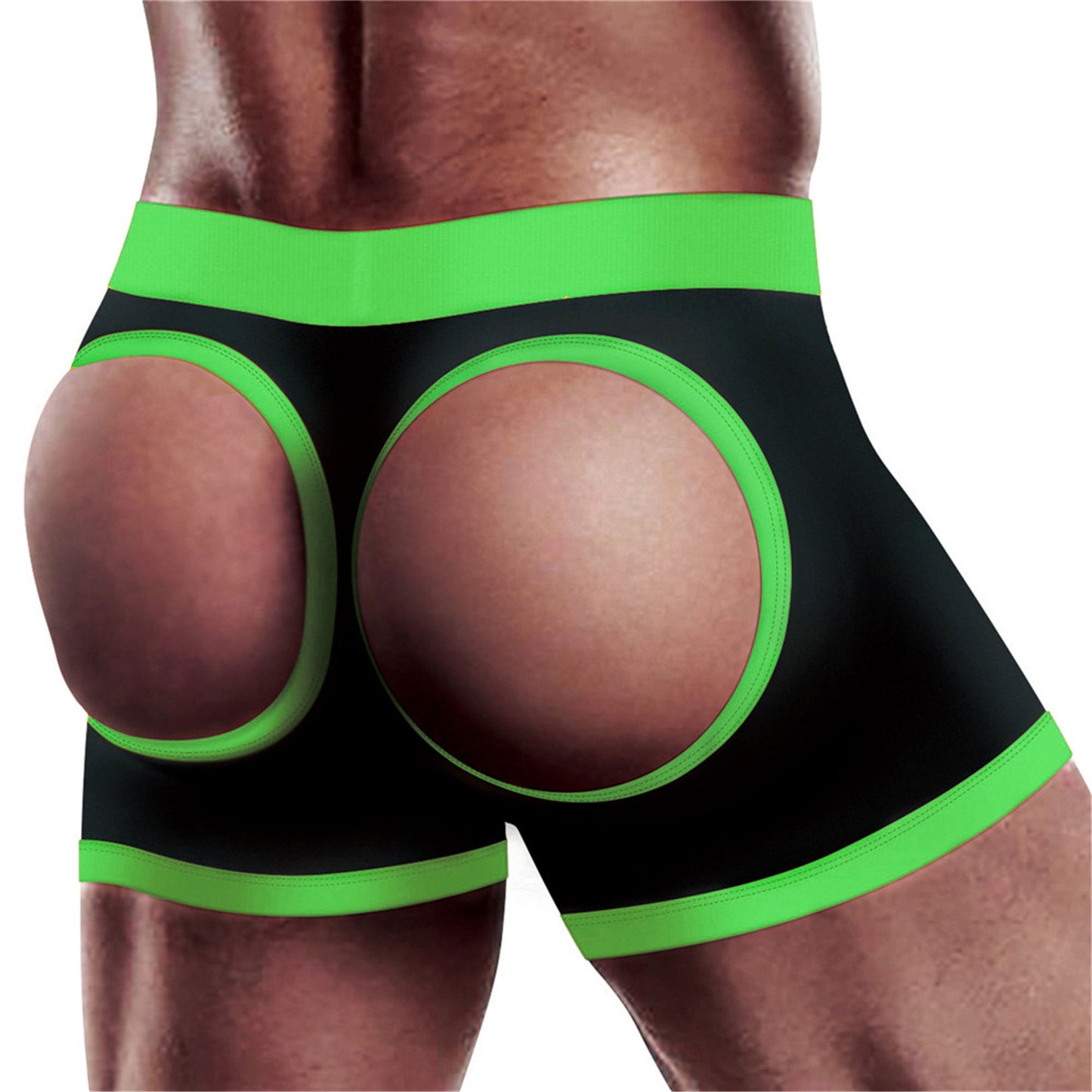 Get Lucky Strap-on Boxer Shorts - Xlarge/xxlarge - Black/green TMN-GL-5018