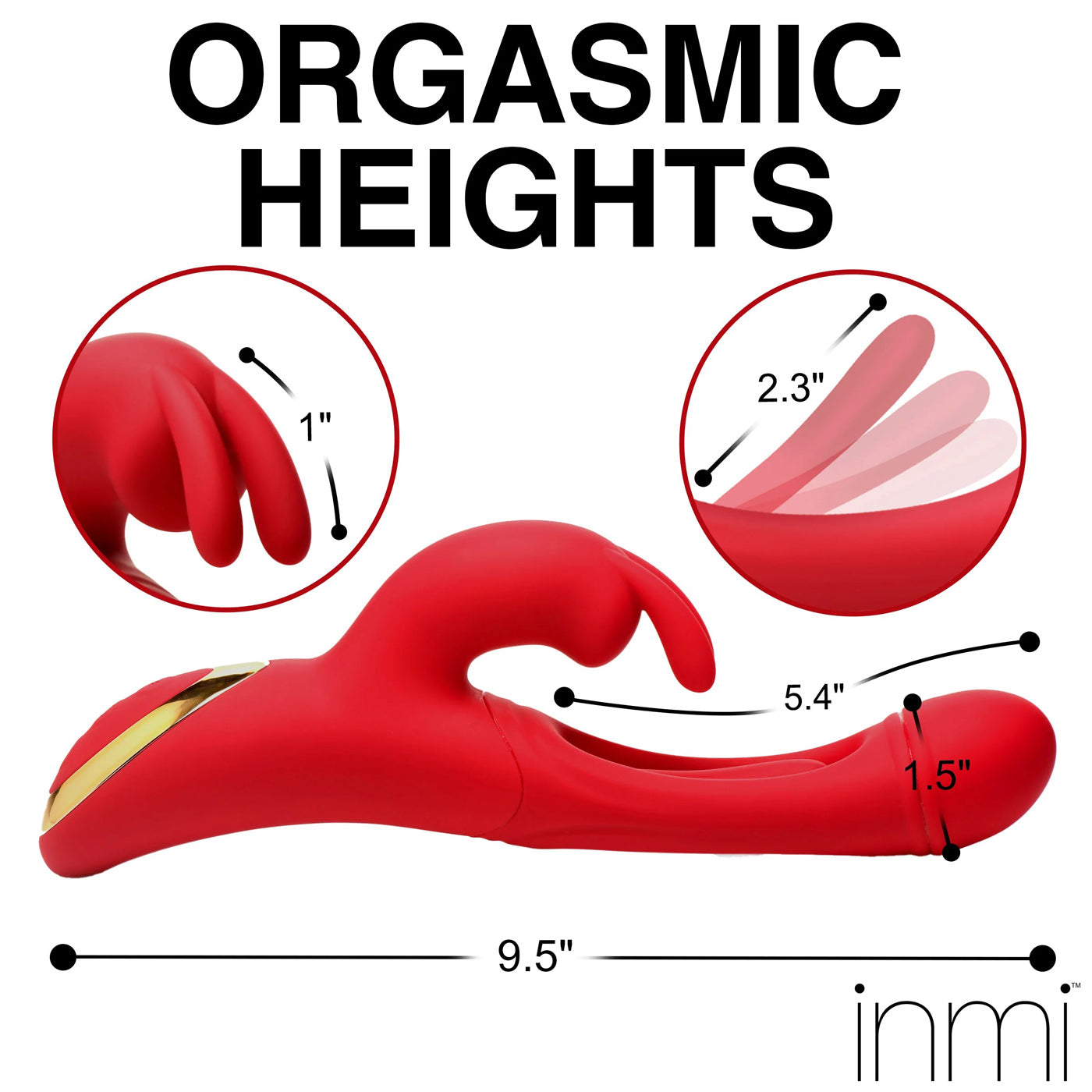 Rabbit Flick Flicking Silicone Rabbit Vibrator -  Red INM-AH389