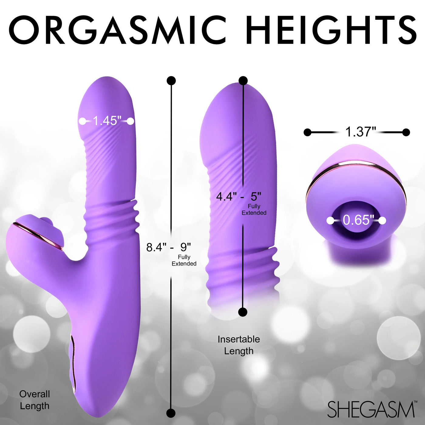 Pro-Thrust Max 14x Thrusting and Pulsing Silicone  Rabbit - Purple INM-AH361PUR