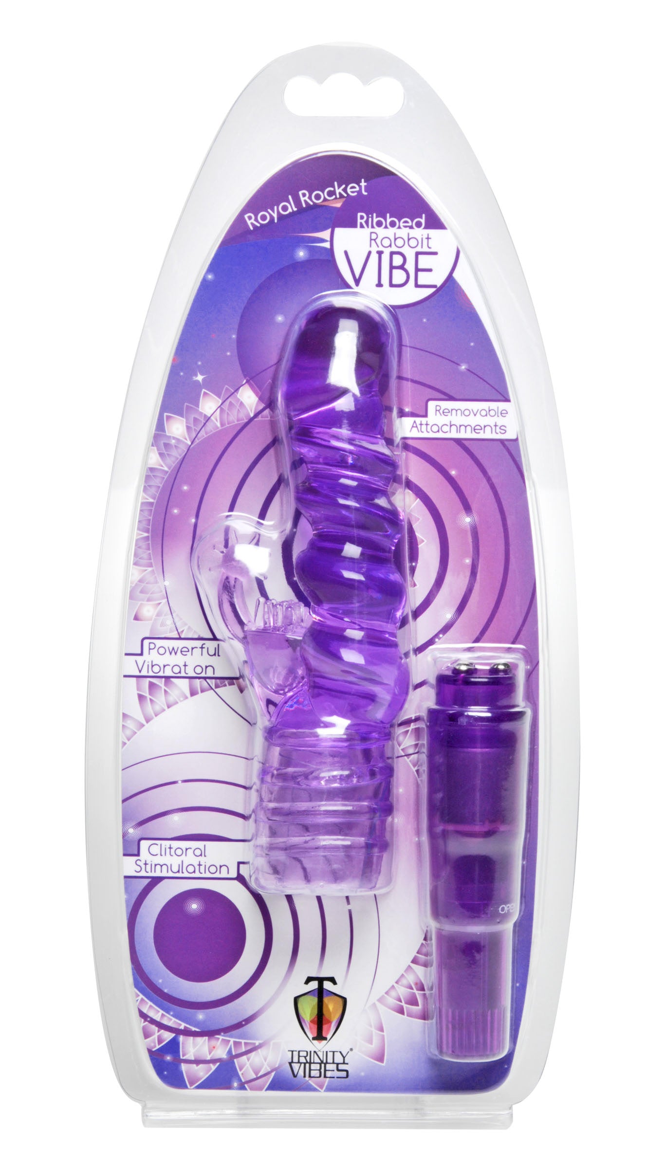 Royal Rocket Ribbed Rabbit Vive - Purple TV-AE561