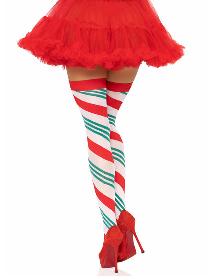 Holiday Ribbon Thigh High - Swirl LA-6629SWL