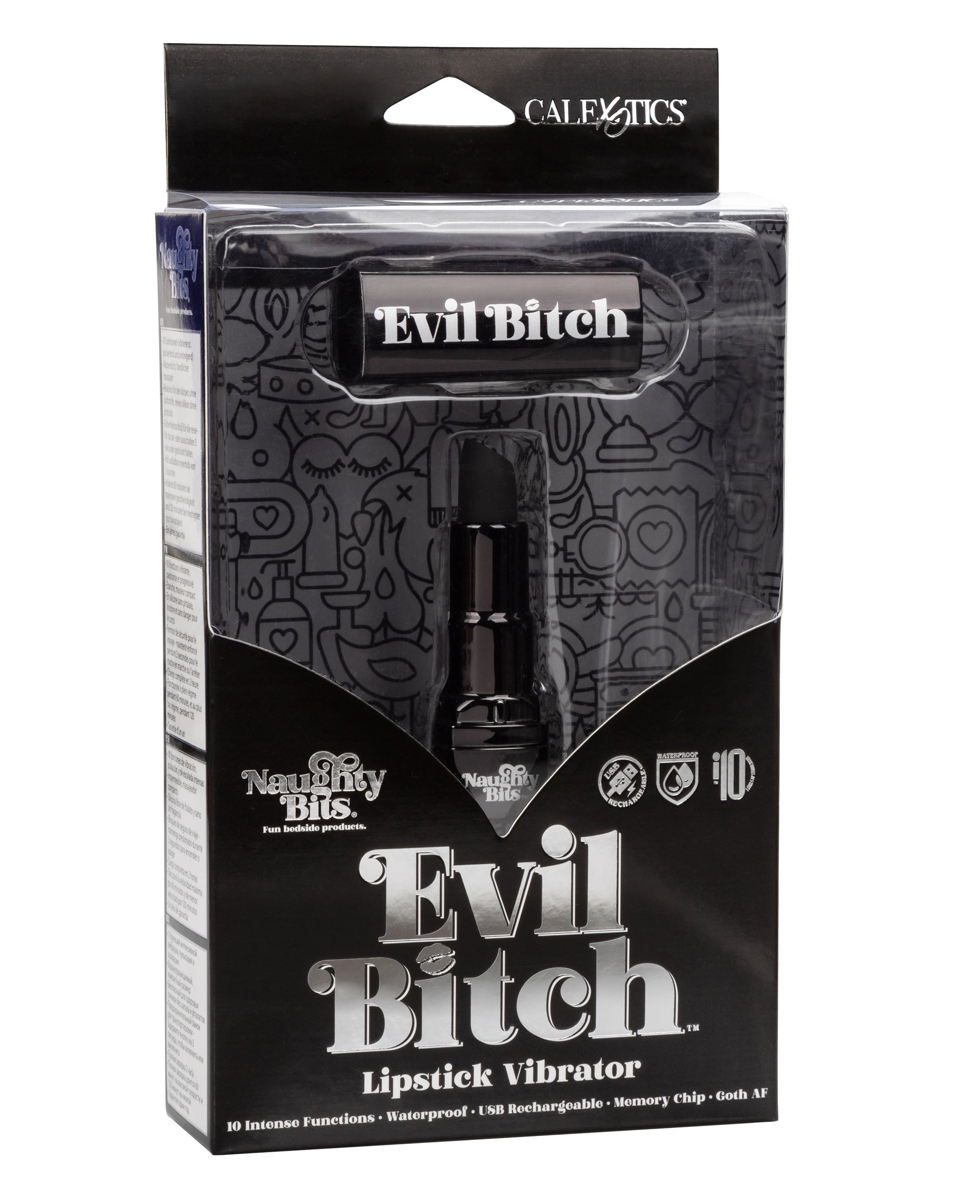 Naughty Bits Evil Bitch Lipstick Vibrator - Black SE4410053