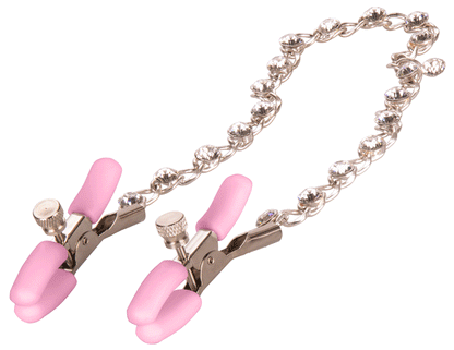 Nipple Play Crystal Chain Nipple Clamps - Pink SE2617102