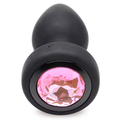 28x Silicone Vibrating Pink Gem Anal Plug With  Remote - Small BTYS-AG965-SML