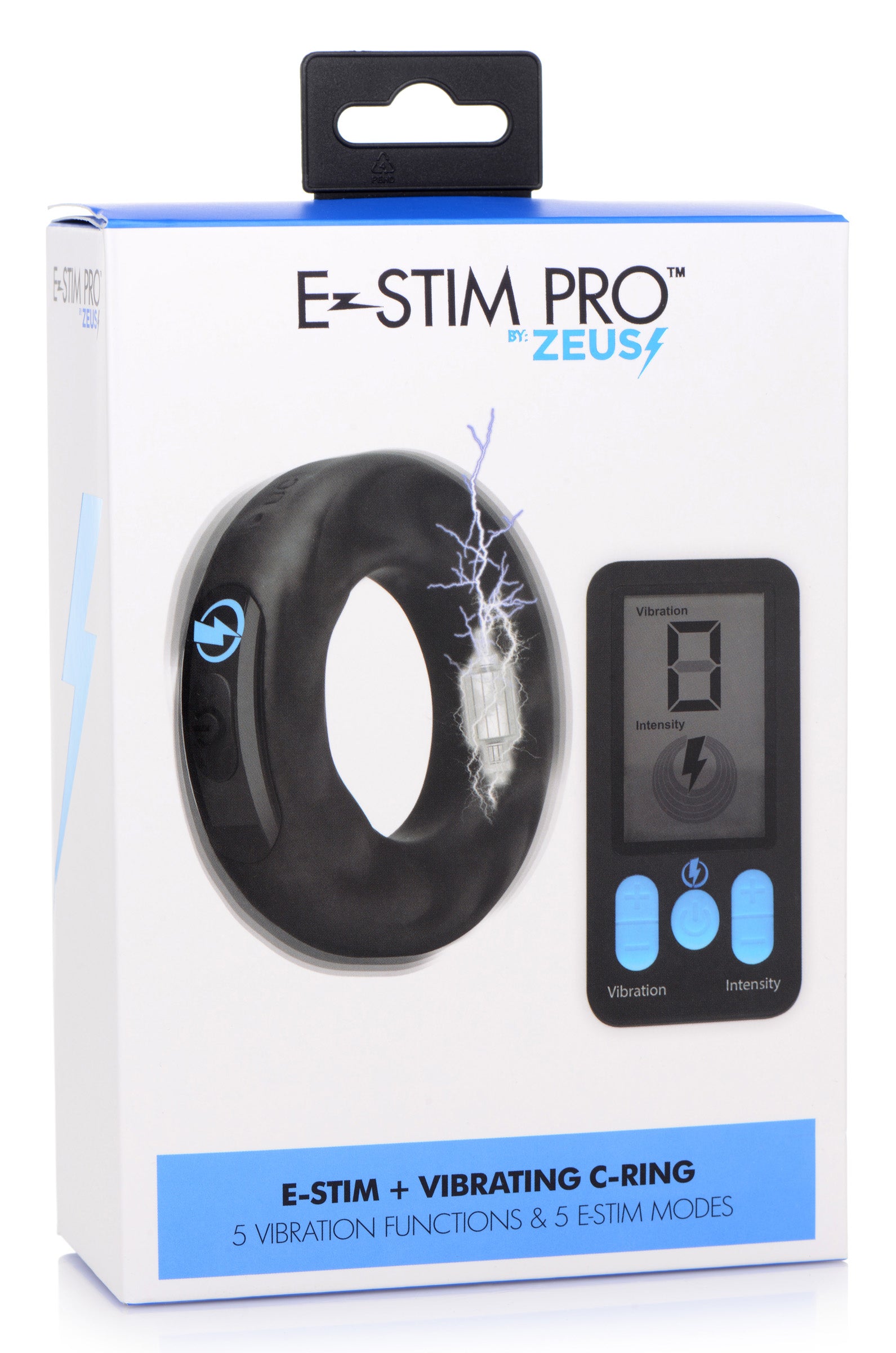 E-Stim Pro Silicone Cock Ring With Remote - Black ZE-AG664