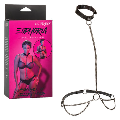 Euphoria Collection Chain Halter/collar and Leash  - Black SE3101003