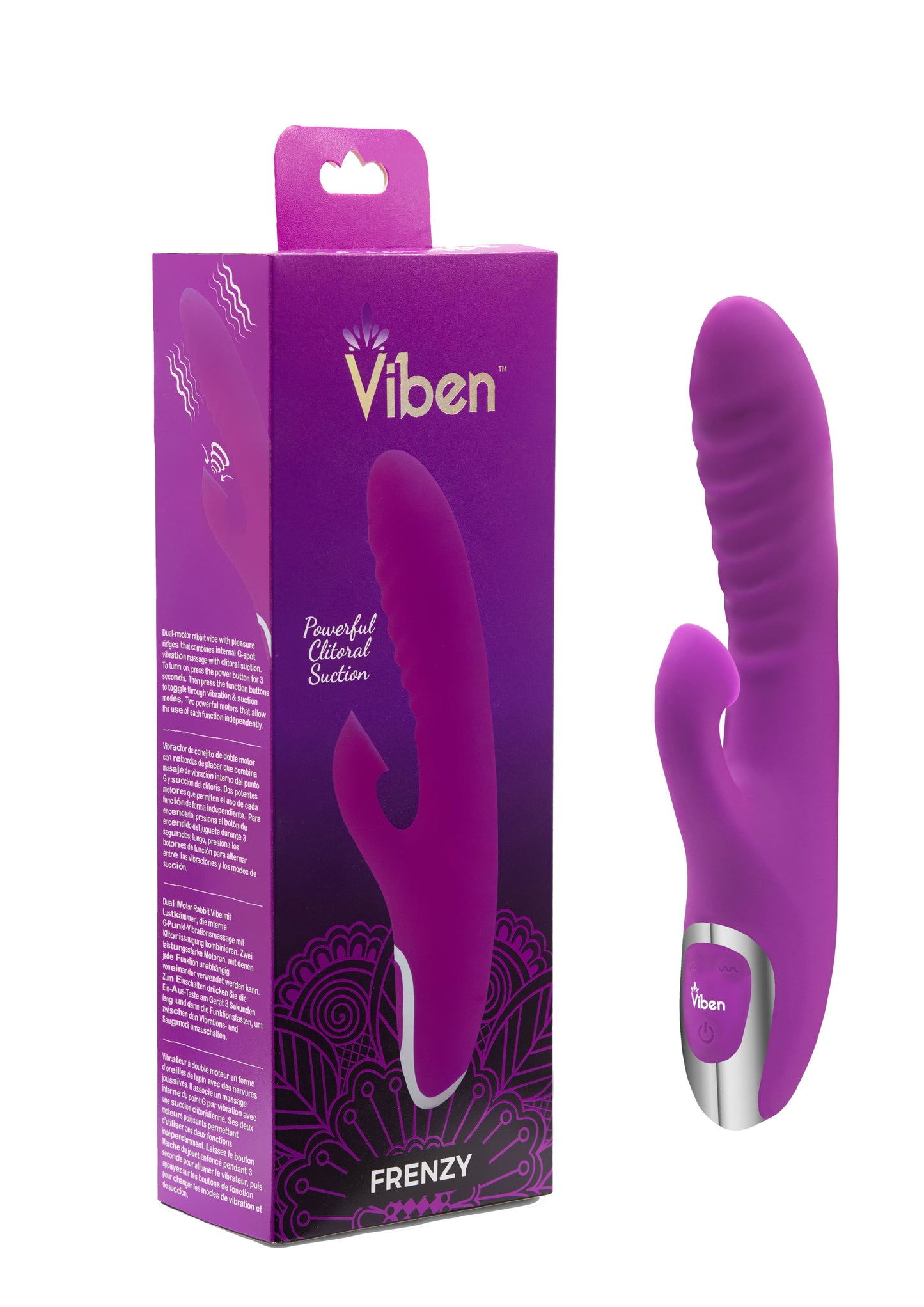 Frenzy - Rabbit Vibe With Clitoral Suction - Berry VB-66106