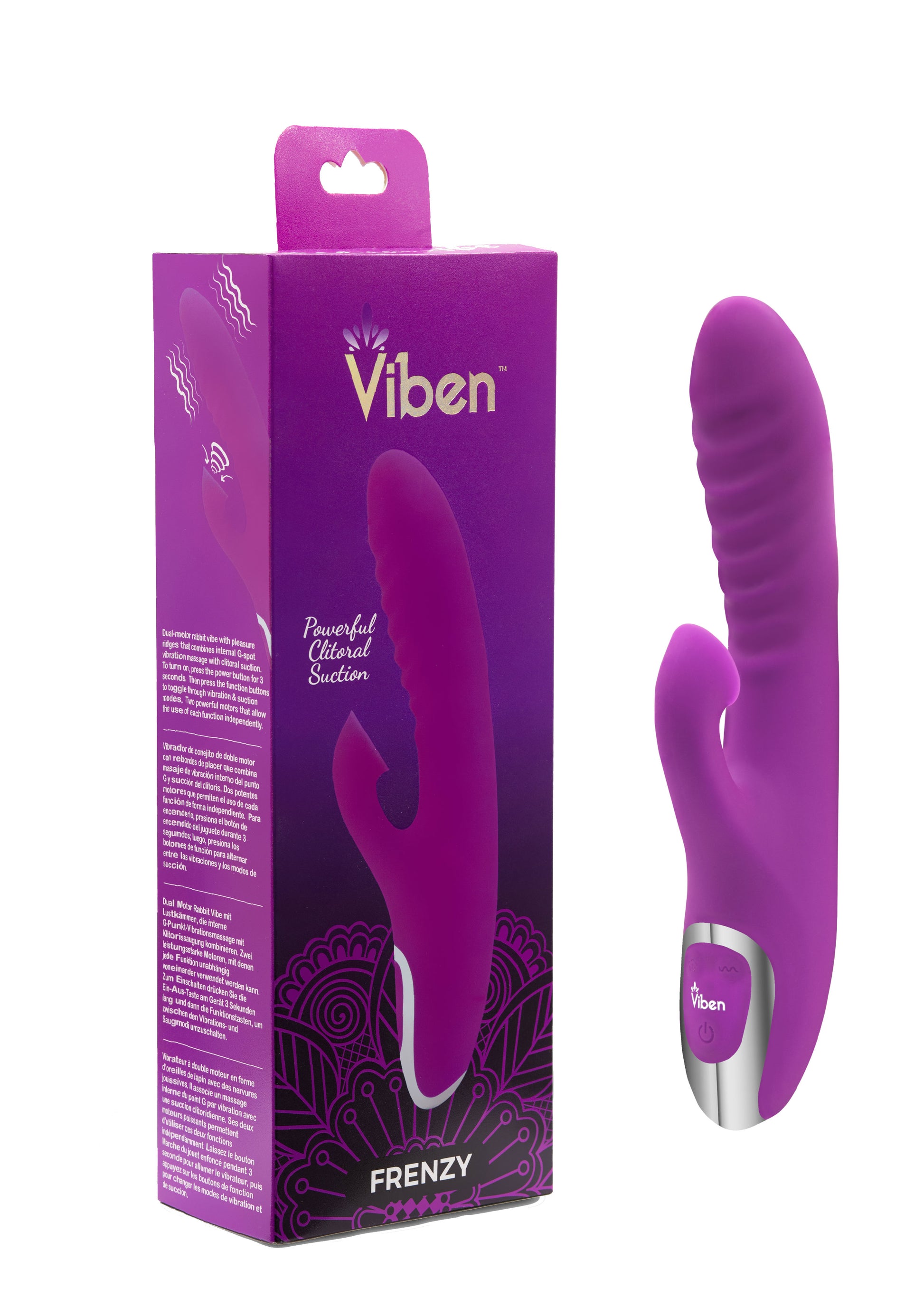 Frenzy - Rabbit Vibe With Clitoral Suction - Berry VB-66106