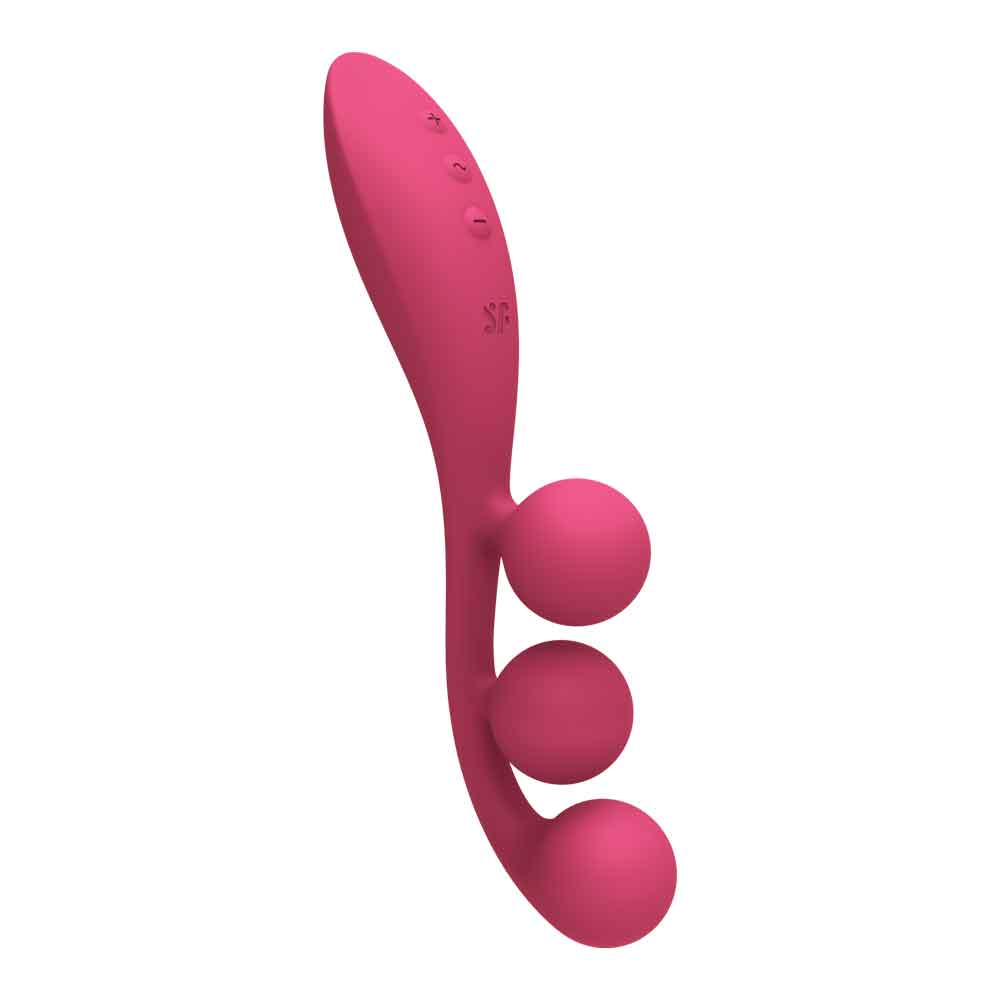 Tri Ball 1 Lay on Vibrator - Red SAT-4018263