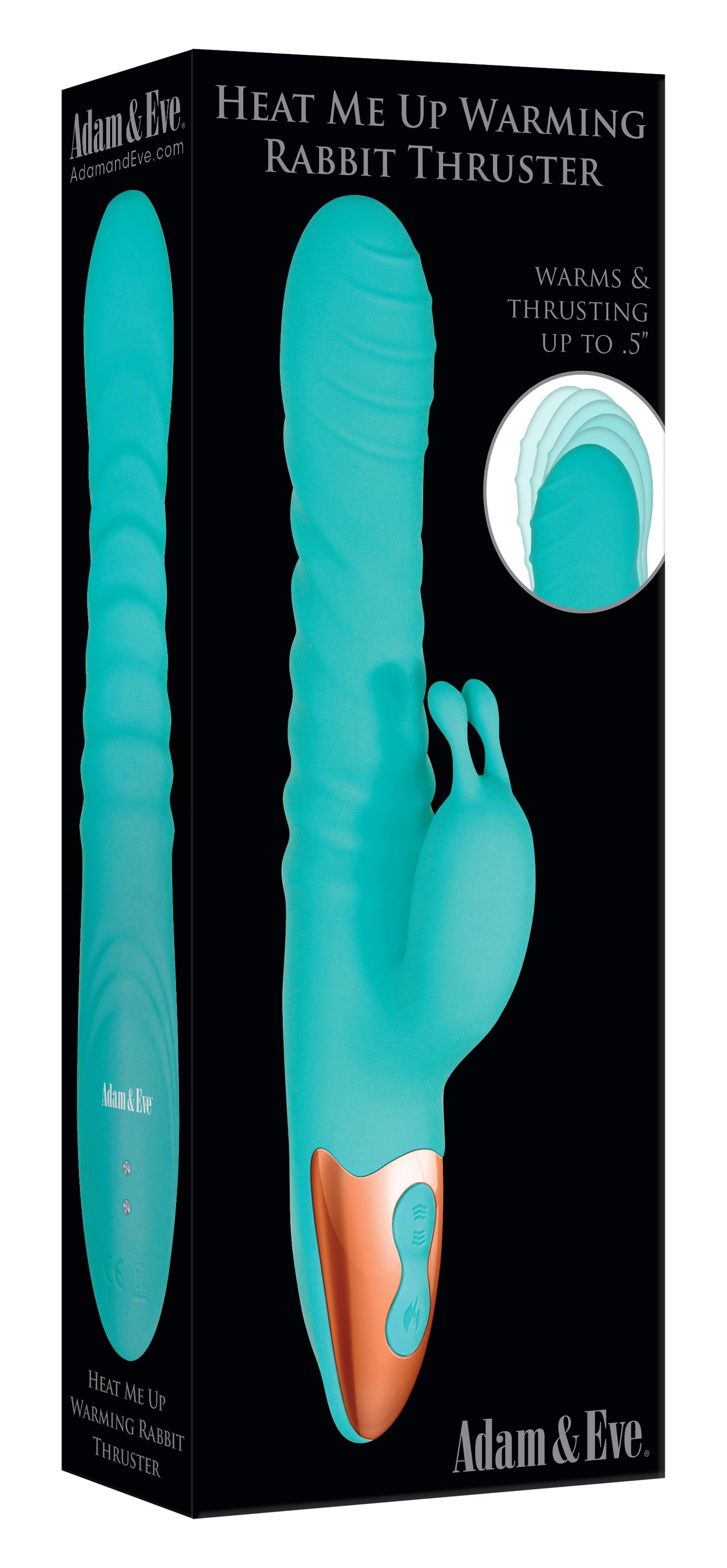 Heat Me Up Warming Rabbit Thruster - Aqua AE-BL-9734-2