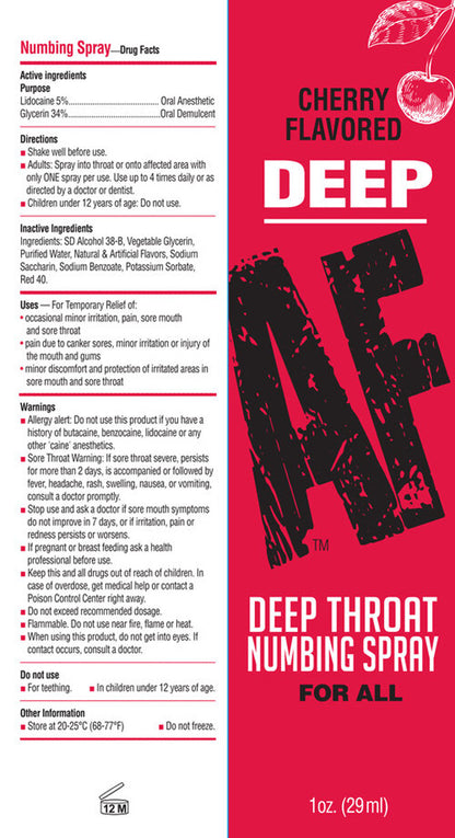 Deep Af Deep Throat Numbing Spray -  Cherry - 1 Fl. Oz. LG-BT612