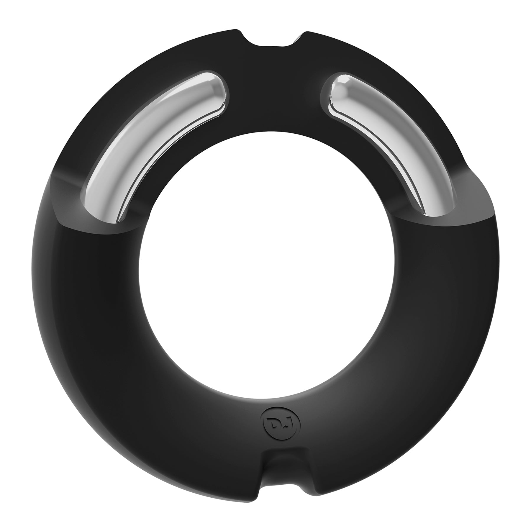 Merci - the Paradox - Silicone Covered Metal Cock  Ring - 50mm - Black DJ2402-40-BX