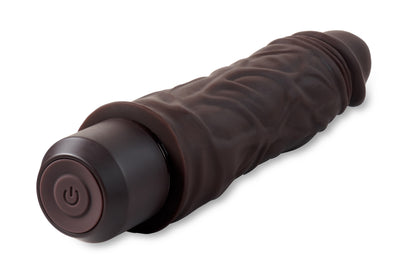 Dr. Skin Silicone - Dr. David - 8 Inch Vibrating  Dildo - Brown BL-12356