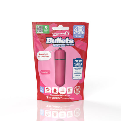 Screaming O 4b - Bullet - Super Powered One Touch  Vibrating Bullet - Strawberry SO-4BBUL-ST