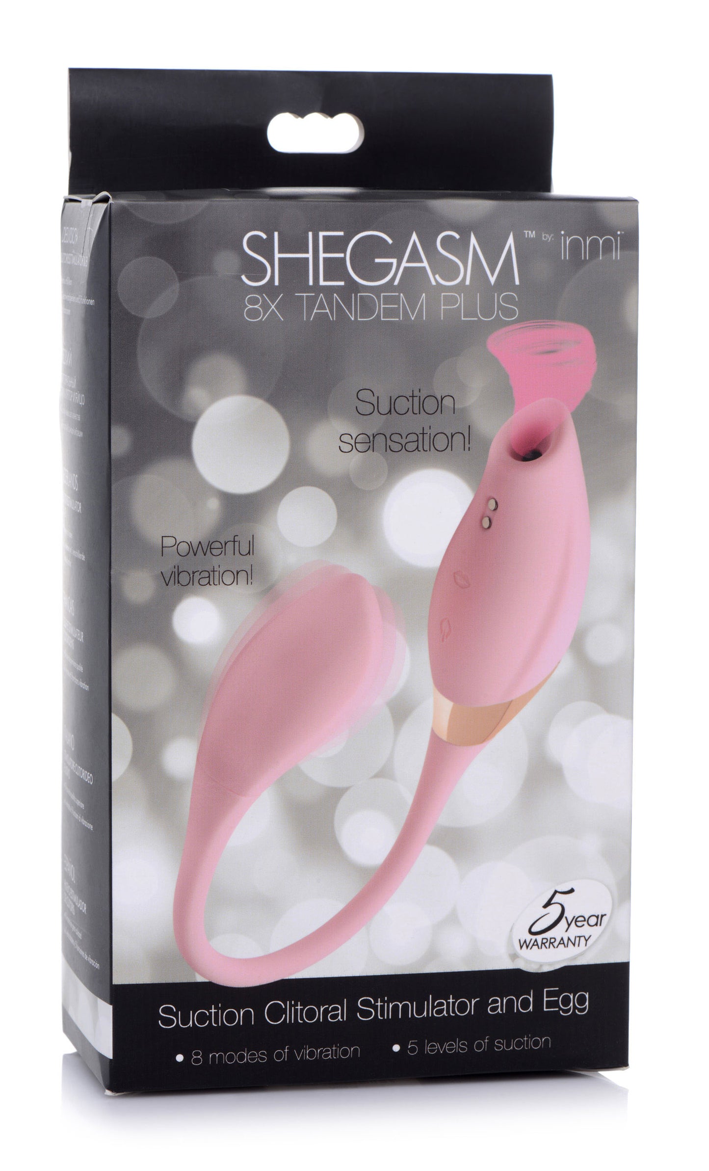 Shegasm 8x Tandem Plus Silicone Suction Clit  Stimulator and Egg INM-AG674