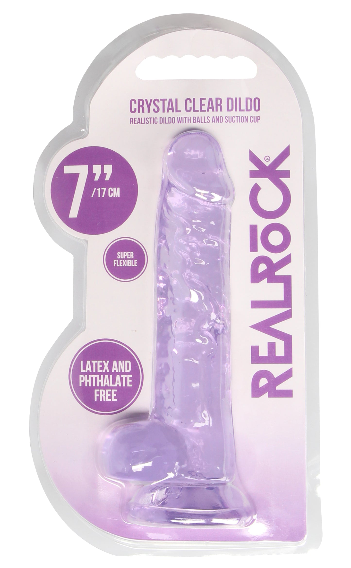 7 Inch Realistic Dildo With Balls - Purple SH-REA091PUR