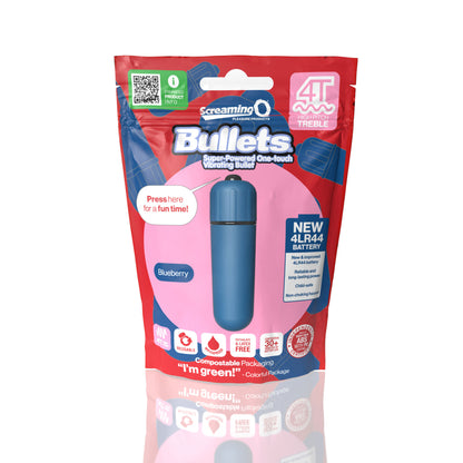 Screaming O 4t - Bullet - Super Powered One Touch  Vibrating Bullet - Blueberry SO-4TBUL-BB