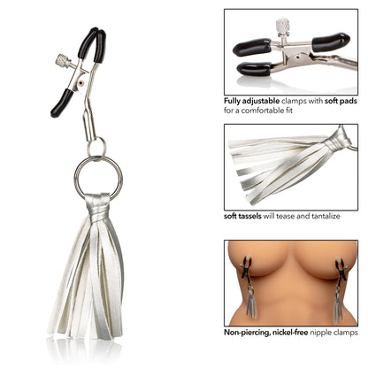 Nipple Play Playful Tassels Nipple Clamps -  Silver SE2614102