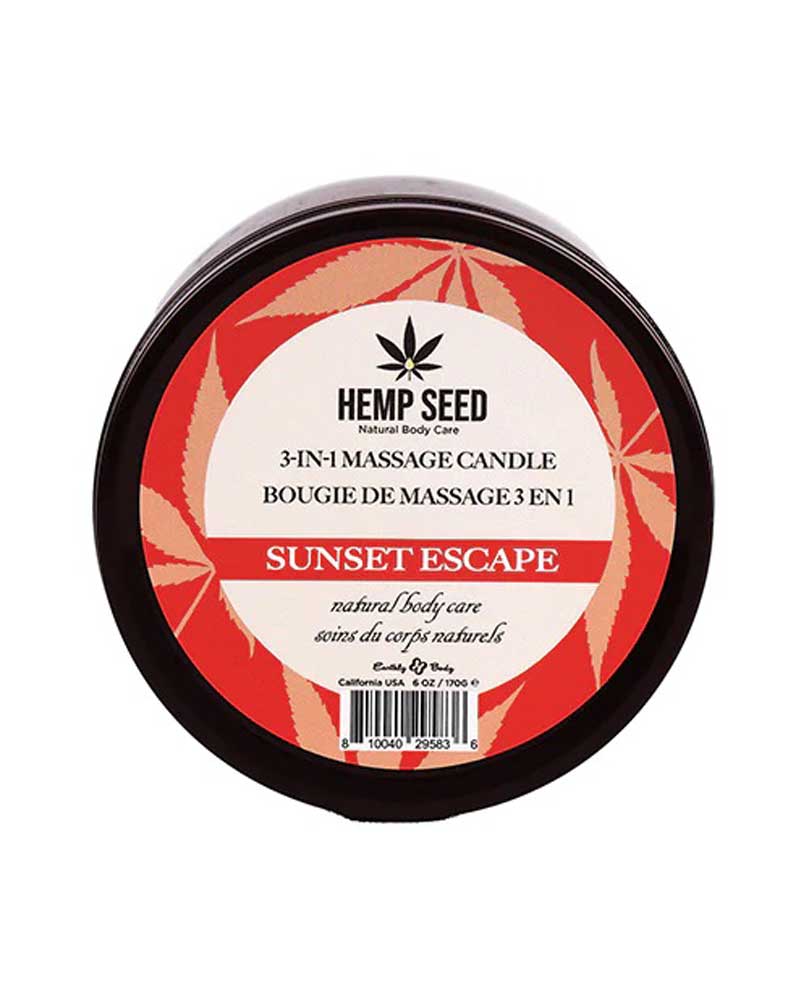 Hemp Seed 3-in-1 Massage Candle - Sunset Escape 6 Oz EB-HSCS023C