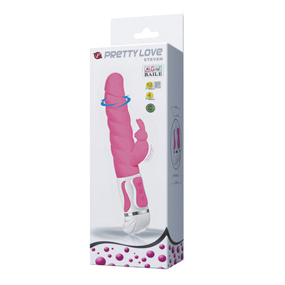 Pretty Love Steven 12 Function Rabbit Style Vibrator - Pink BW-063005