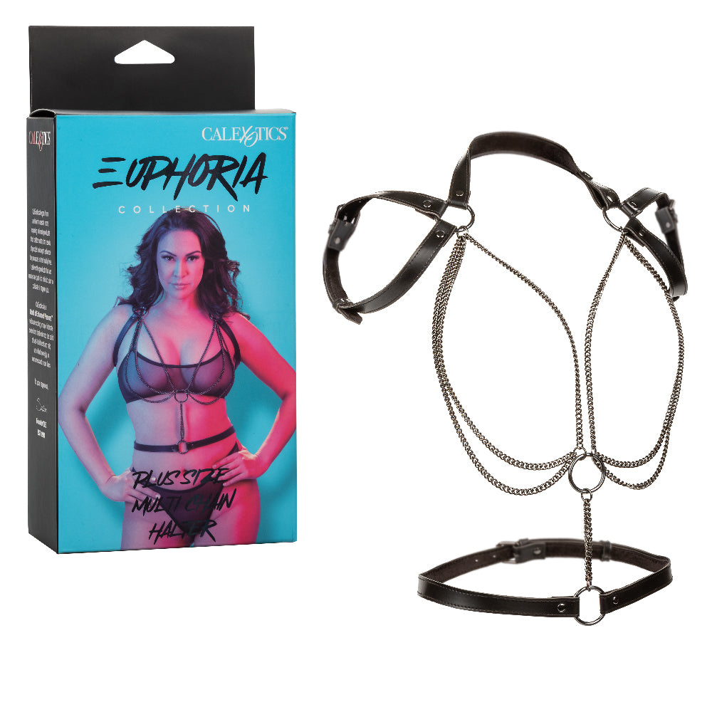 Euphoria Collection Plus Size Multi Chain Halter - Black SE3101263