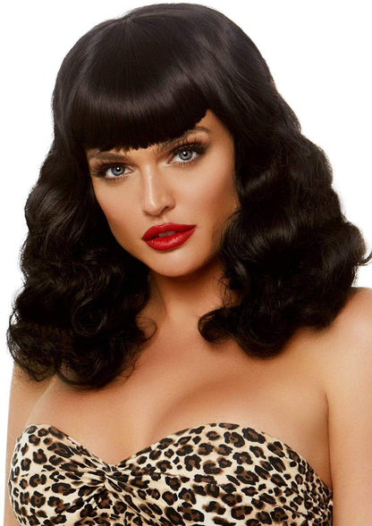 16 Inch Retro Curly Bob Wig - Black LA-A2860