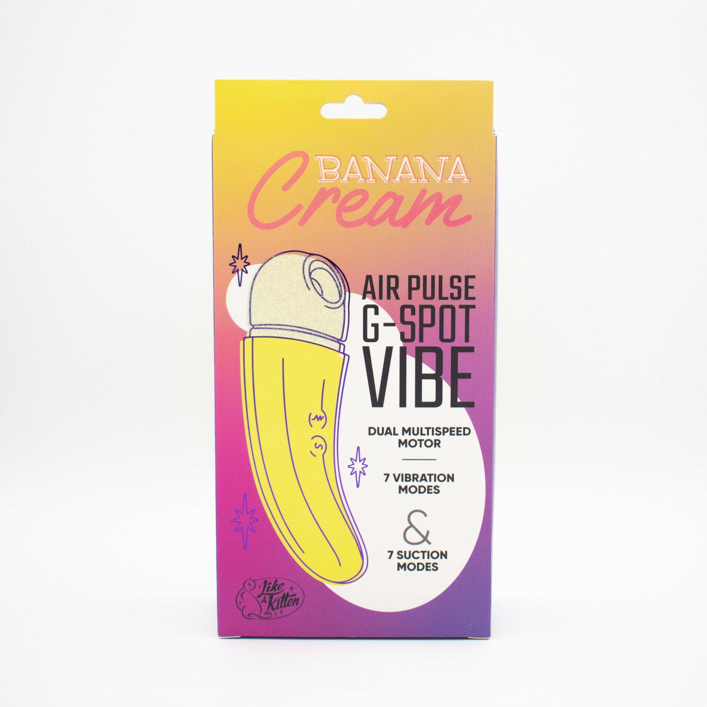 Banana Cream Air Pulse and G-Spot Vibrator -  Yellow LAK-9091