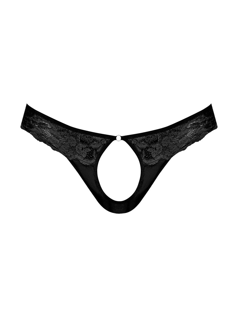 Sassy Lace - Open Ring Thong - Small/medium -  Black MP-409280BLKSM