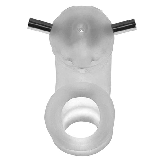 Airlock Electro Air-Lite Vented Chastity With Two  4mm Contacts - Clear Ice OX-3086-ELEC